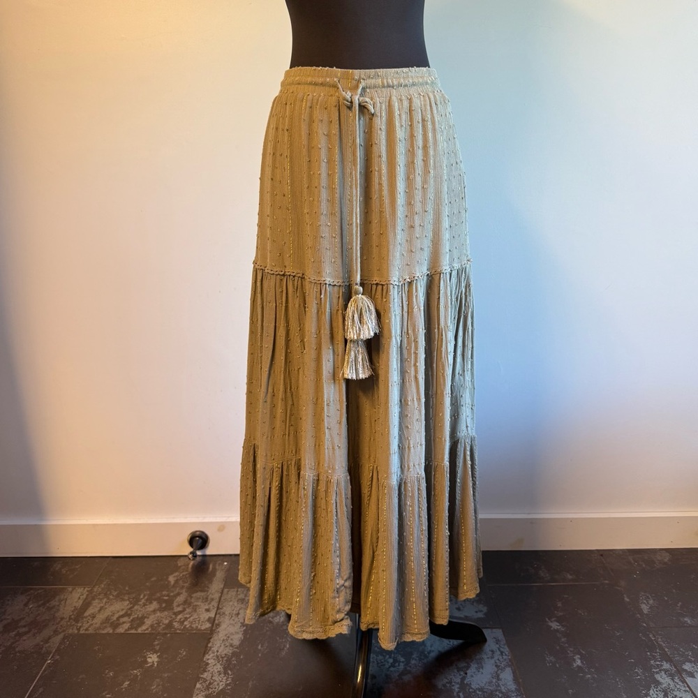 Solitaire Womens Green Maxi Skirt Size S